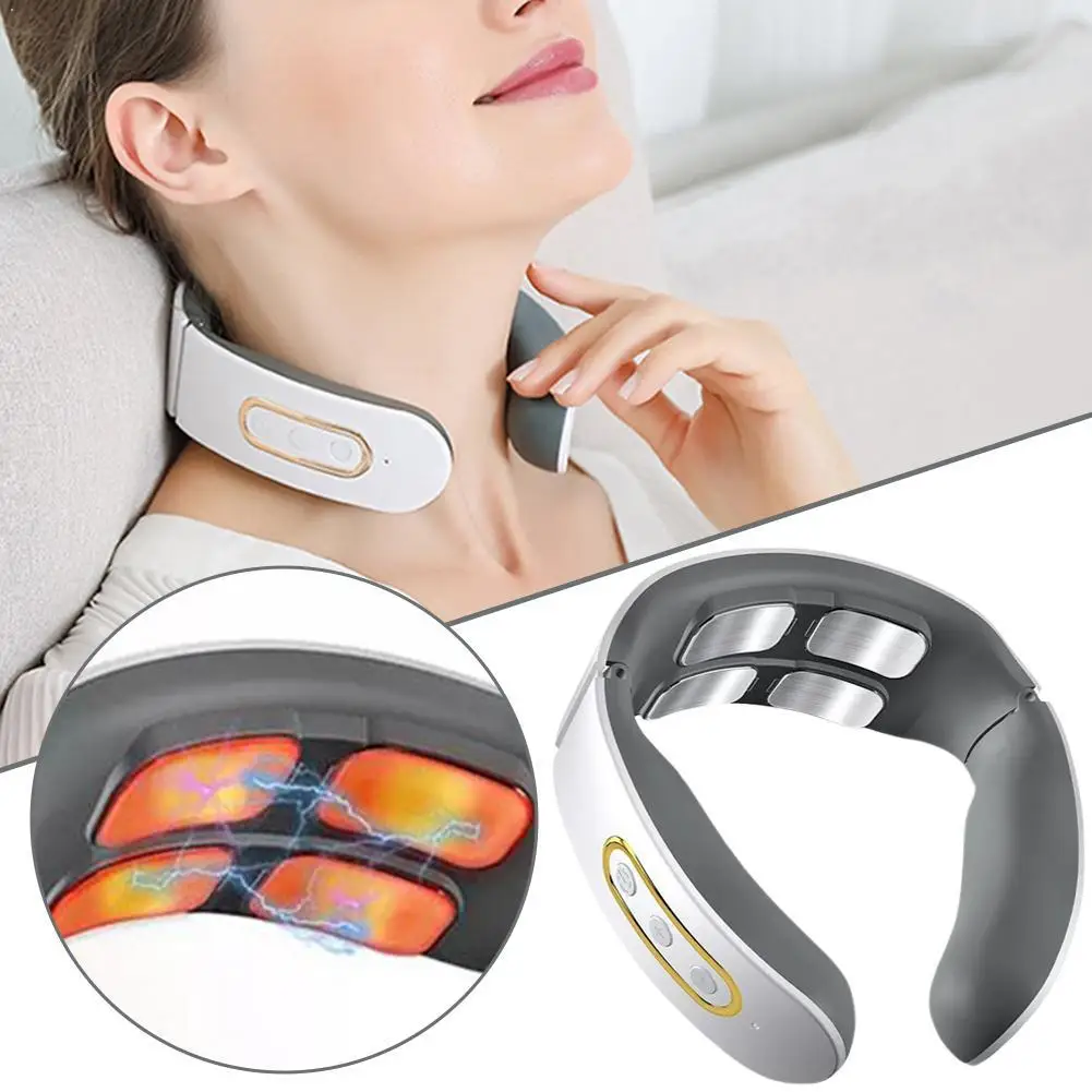 Smart Electric Massage Machine Neck and Shoulder Pulse Massager Kneading TENS Wireless Heat Cervical Vertebra Relax Pain Relief