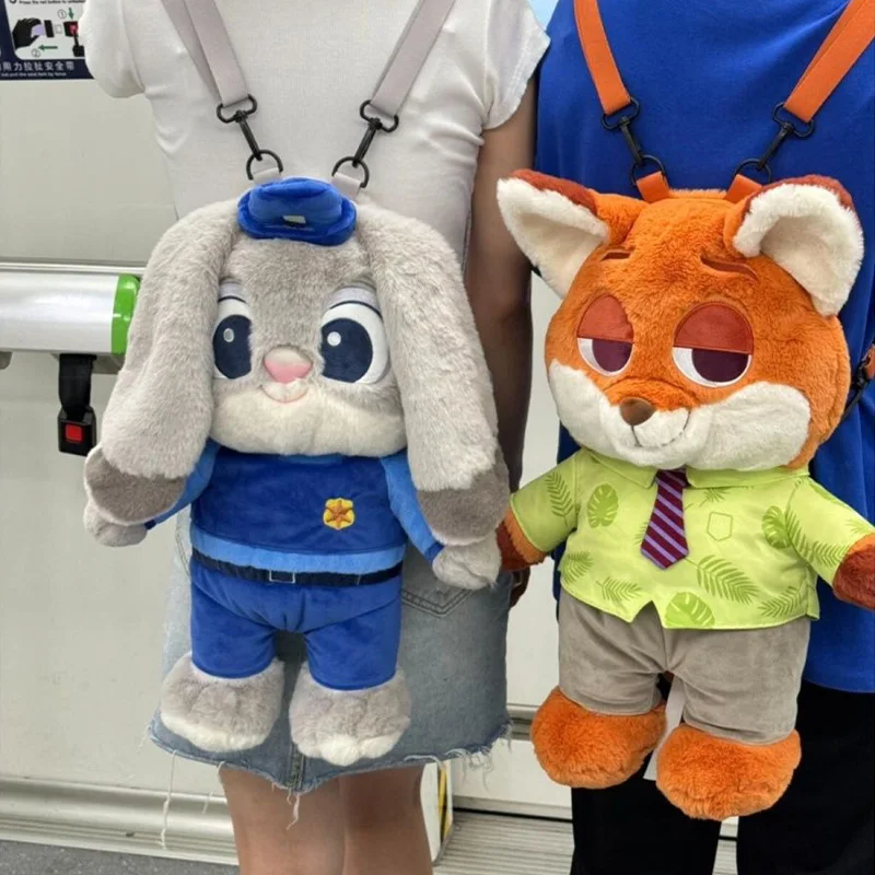New Disney Zootopia Judy Nick Plush Backpack Cute Cartoon Ladies Backpack Couple Backpack for Cosplay Costumes Accessories Gift