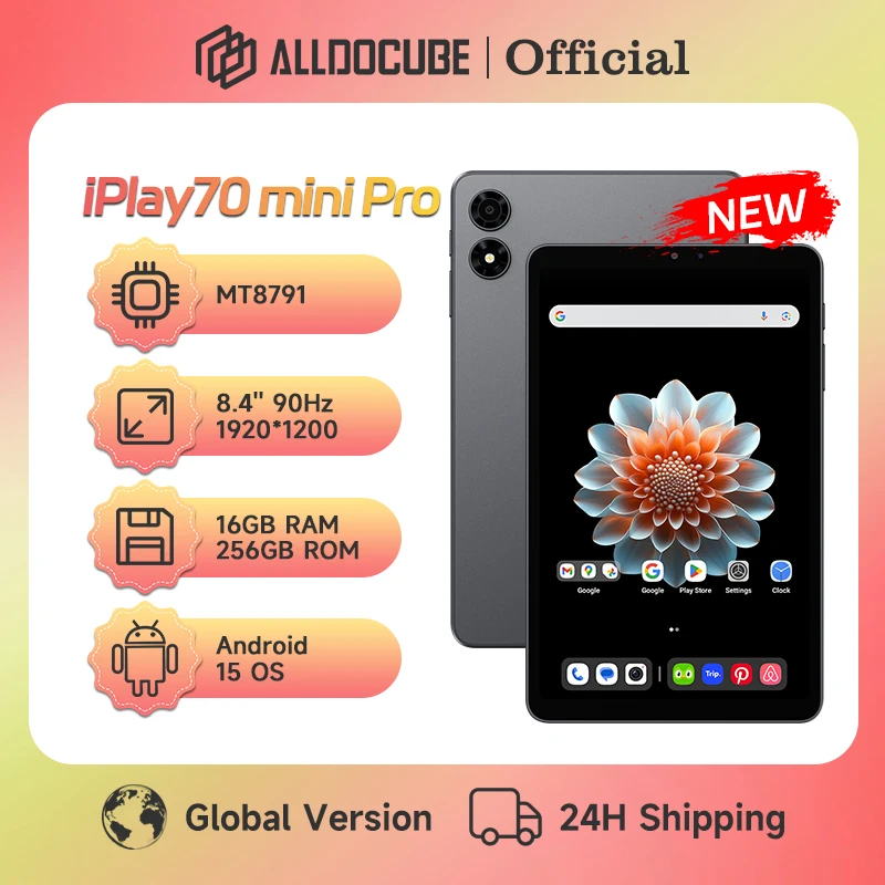 ALLDOCUBE iPlay70 mini Pro Tablet 8.4" 90Hz Display MT8791 16GB(8GB+8GB Virtual)RAM 128/256GB ROM 6050mAh Android15 LTE Tablet