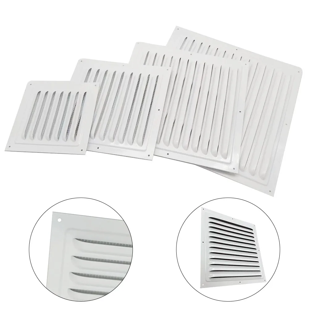 1pc 150/200/250/300mm Aluminum Louvered Vent Grille Cover Square Vent Insect Screen Cover Suitable For Covering Wall Ceiling