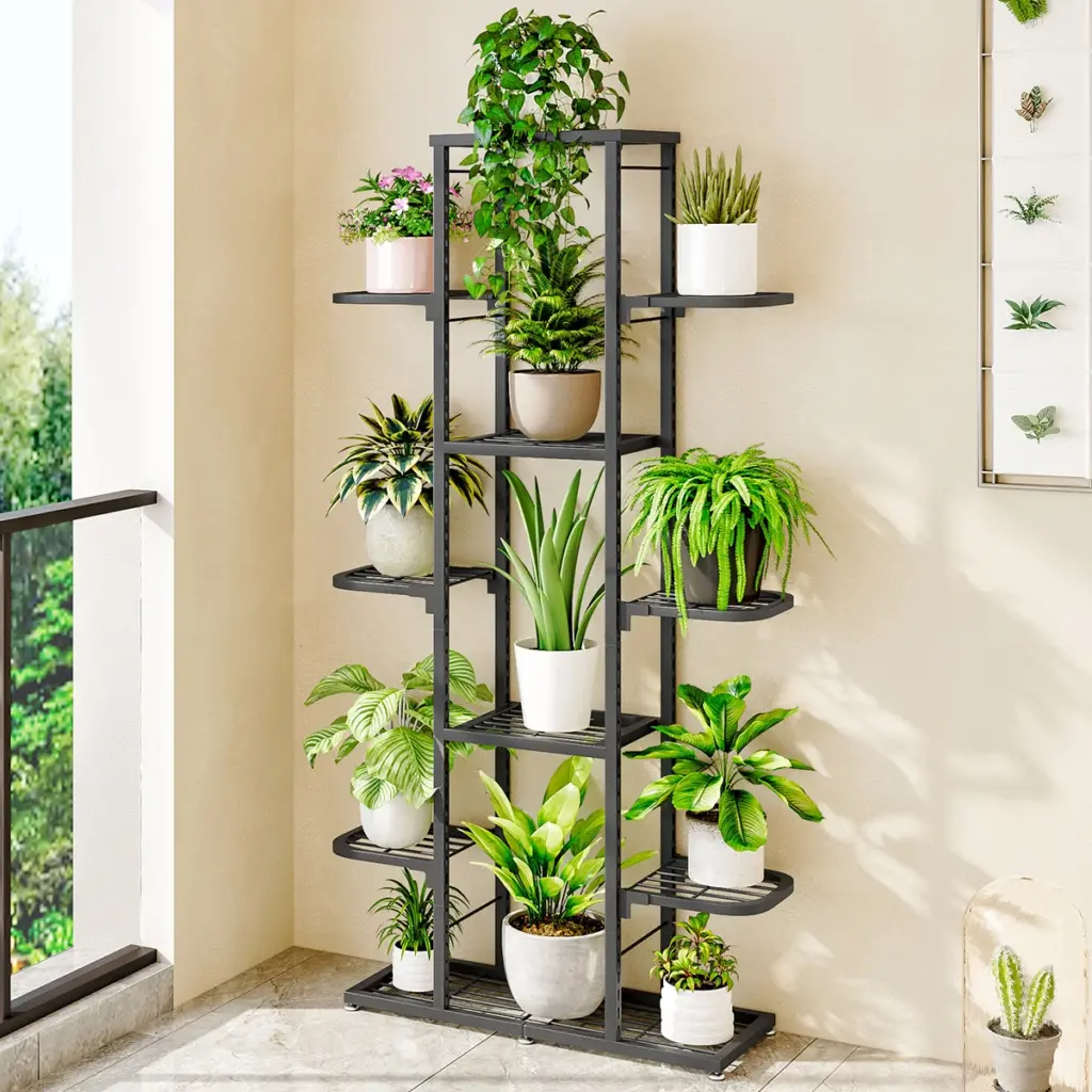 Plant Stand, 5 Tier/7 Tier Anti Slip Waterproof Corner Tall Flower Holders for Indoor Outdoor Living Room Balcony Garden Patio