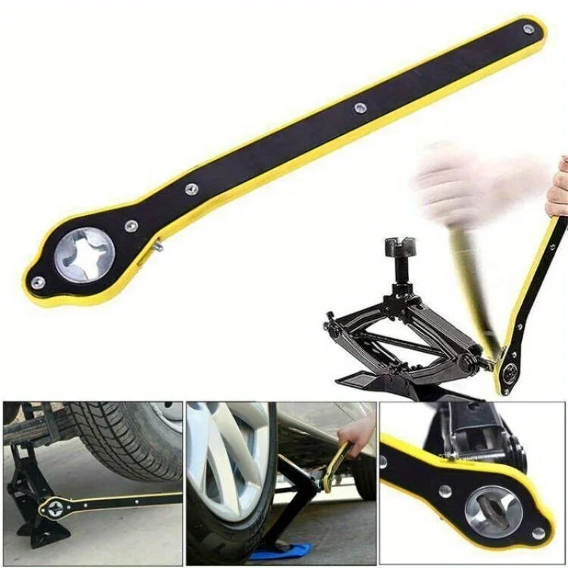 New Jack Ratchet Wrench Scissor Car Labor-saving Jack Garage Tire Wheel Lug Wrench Handle Labor-saving Wrench Car Repair Tools