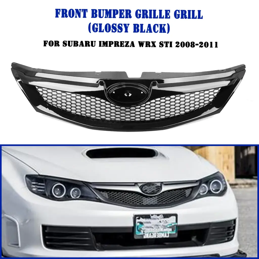 Front Grille Racing Grill Upper Bumper Hood Mesh For Subaru Impreza 10TH GEN WRX STi 2008-2011