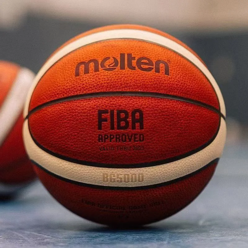 Molten BG5000 Size 7 Full Grain Leather Basketball FIBA Approved For Olympic Indoor Tournament Professional Use