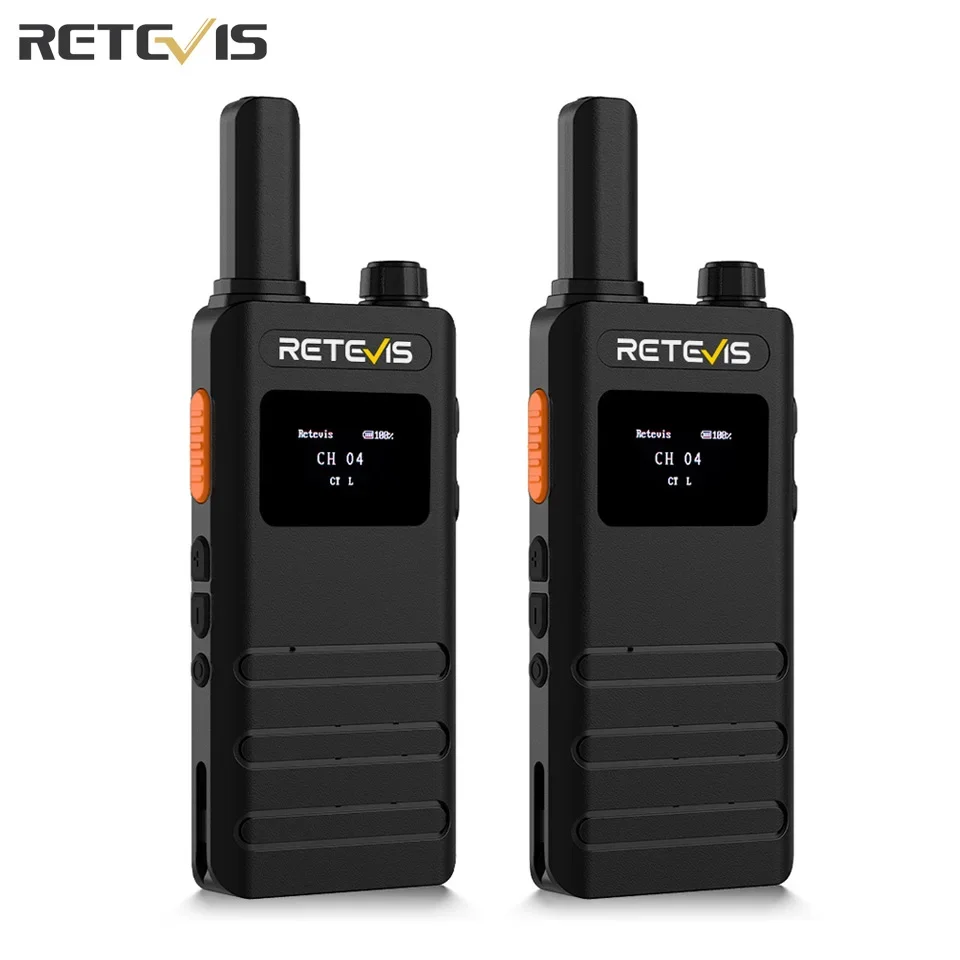 Retevis B63S（3nd Gen RT622) Walkie Talkie 2 Pcs with LCD Screen Ultra-thin Walkie-talkie License-free Type C for Camping Hiking