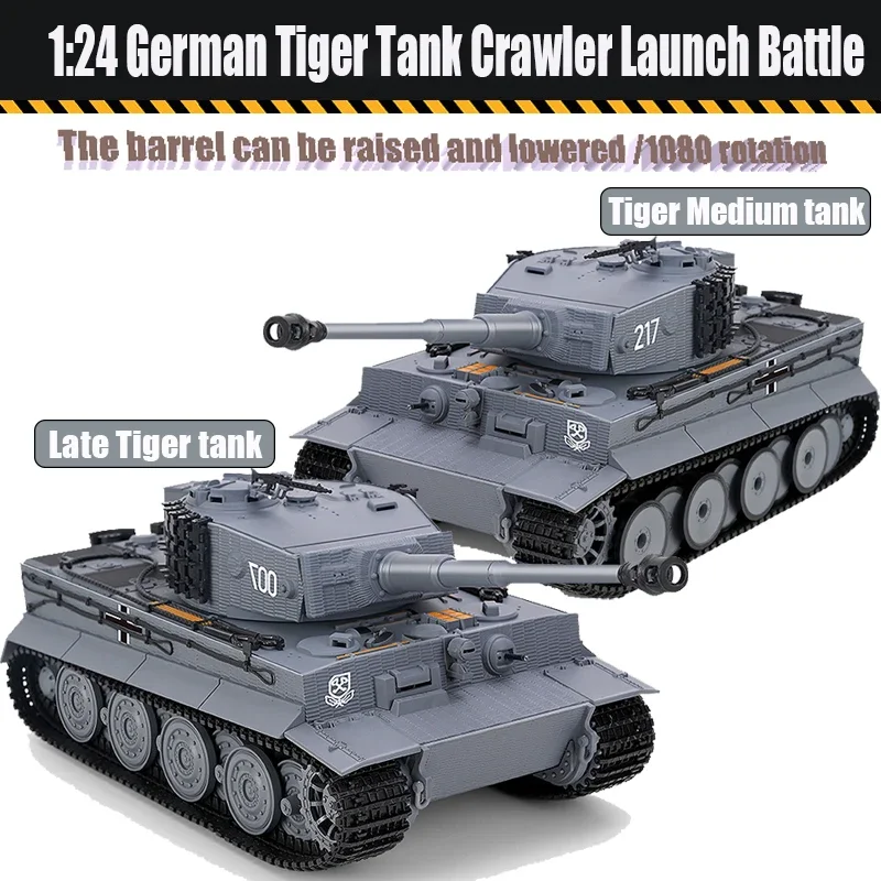 1/24 Taigen RC Battle Tank Tiger I Radio Control Military Tanks Infrared Combat Cars Ready to Run Vehicle Toys for Boys TH23570