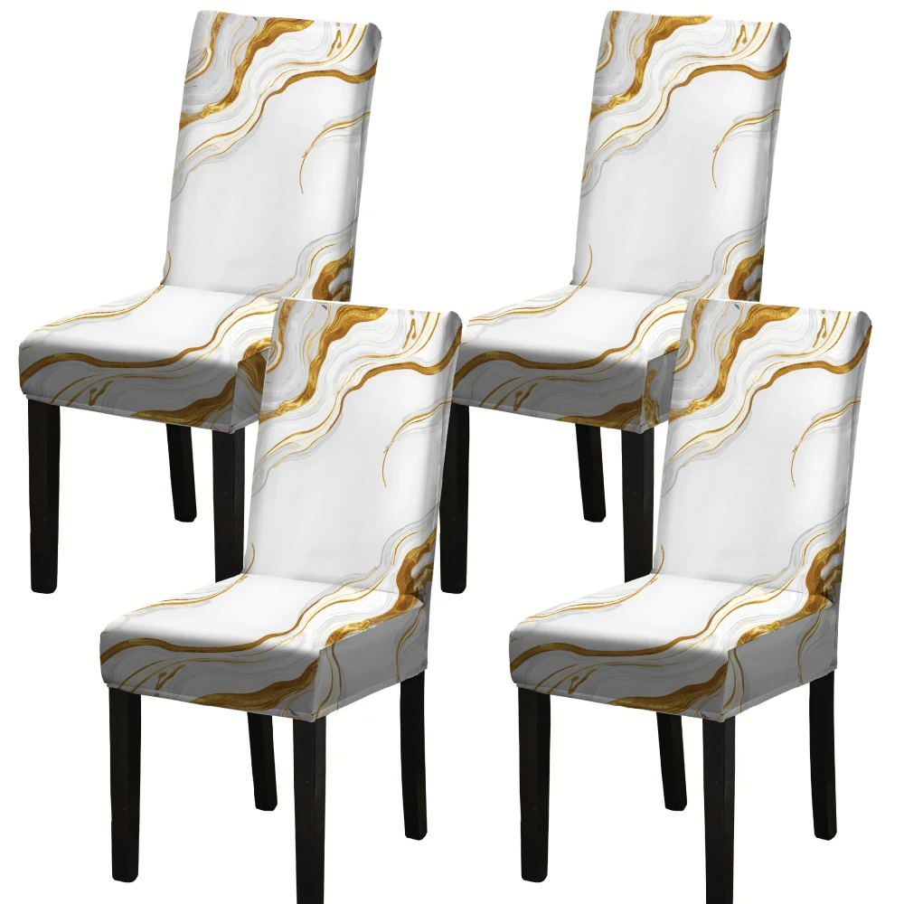 Dining Room Chair Covers Chair Covers 4/6PCS Stretch Kitchen Parsons Chair Covers Spandex Dustproof For Restaurant Hotel Banquet