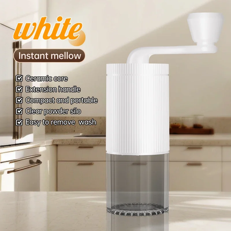 1 hand cranked coffee grinder, portable bean grinder, bean grinder with adjustable thickness, office outdoor coffee bean grinder