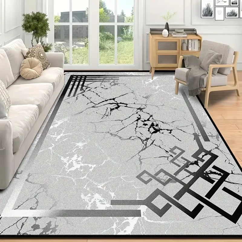 Light Luxury Marble Floor Mat Living Room Decoration Mat Office Soft Fluffy Carpet Bathroom Laundry Room Carpet Room Supplies