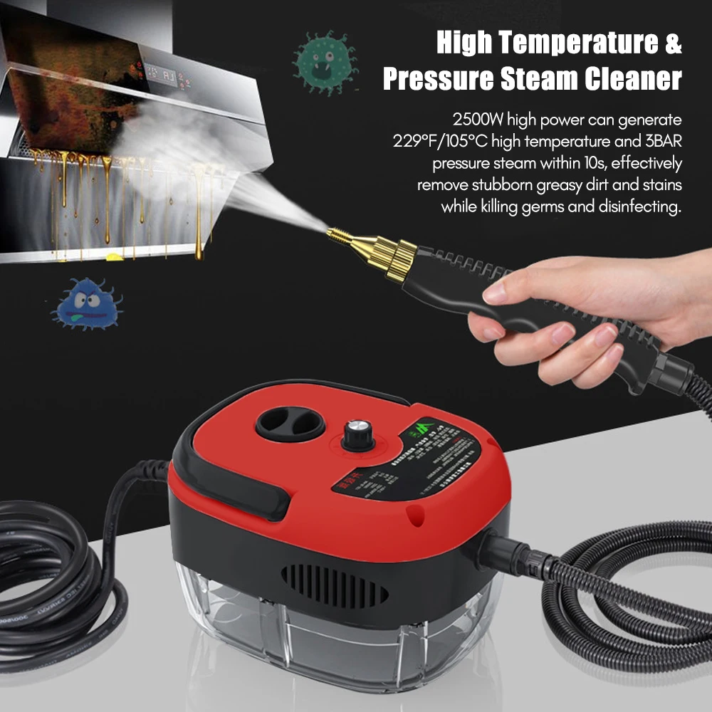 NEW 1500W Steam Cleaner for Car Cleaning Quick Heating High Temperature Steam Washer Portable Handheld Pressurized Steam Clean