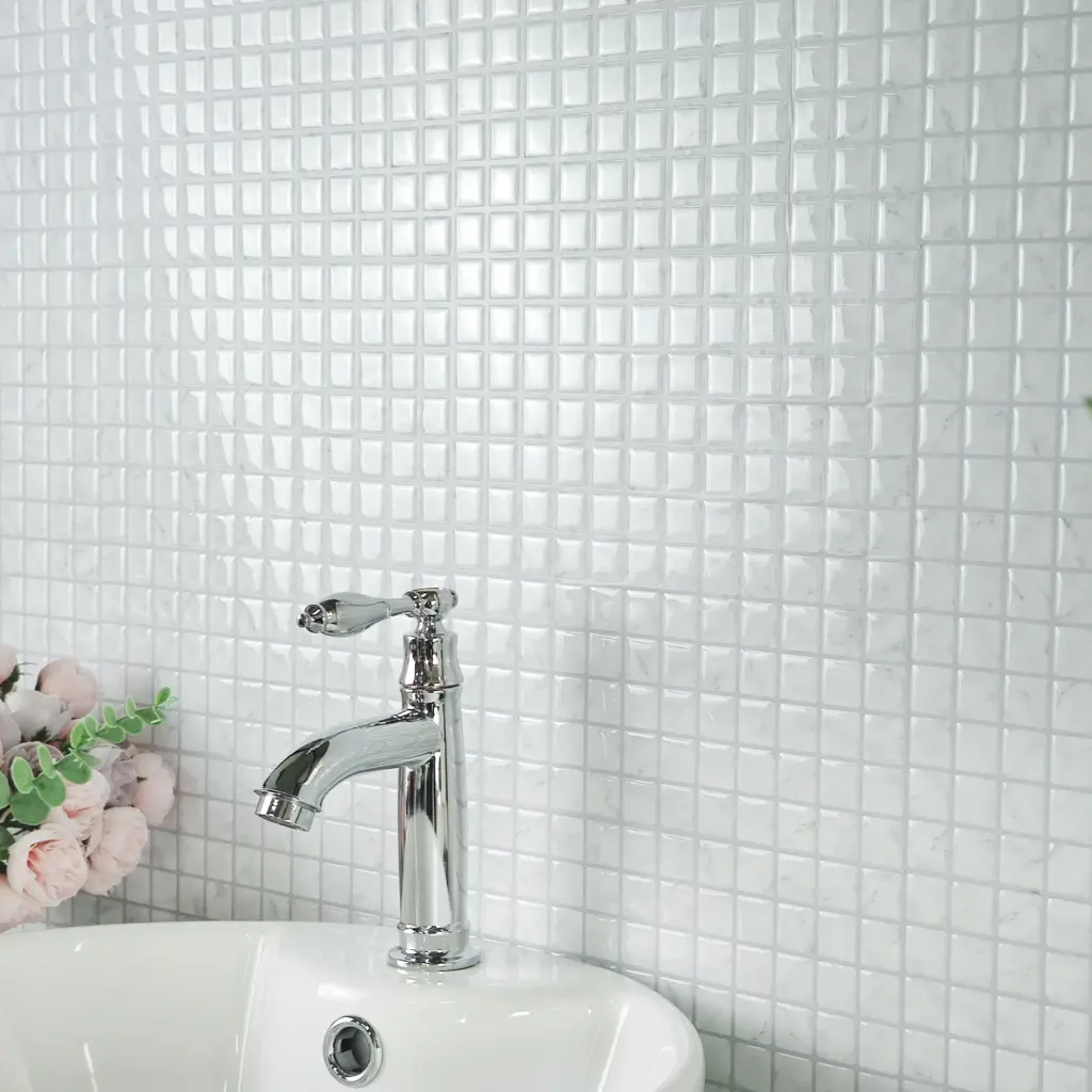 10pcs 3D Self-adhesive Wall Tile Imitation Sticker Removable Waterproof Wall Sticker Marble Textured Wallpaper For Home Decor