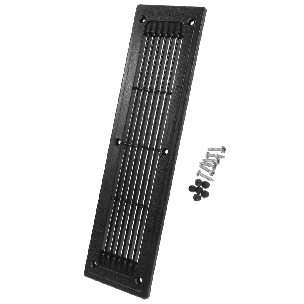 Black Vent Cover for Boat Floor Register Central Ac Rectangular Air Vent Grille Louvered Flush Mount Rv Yacht