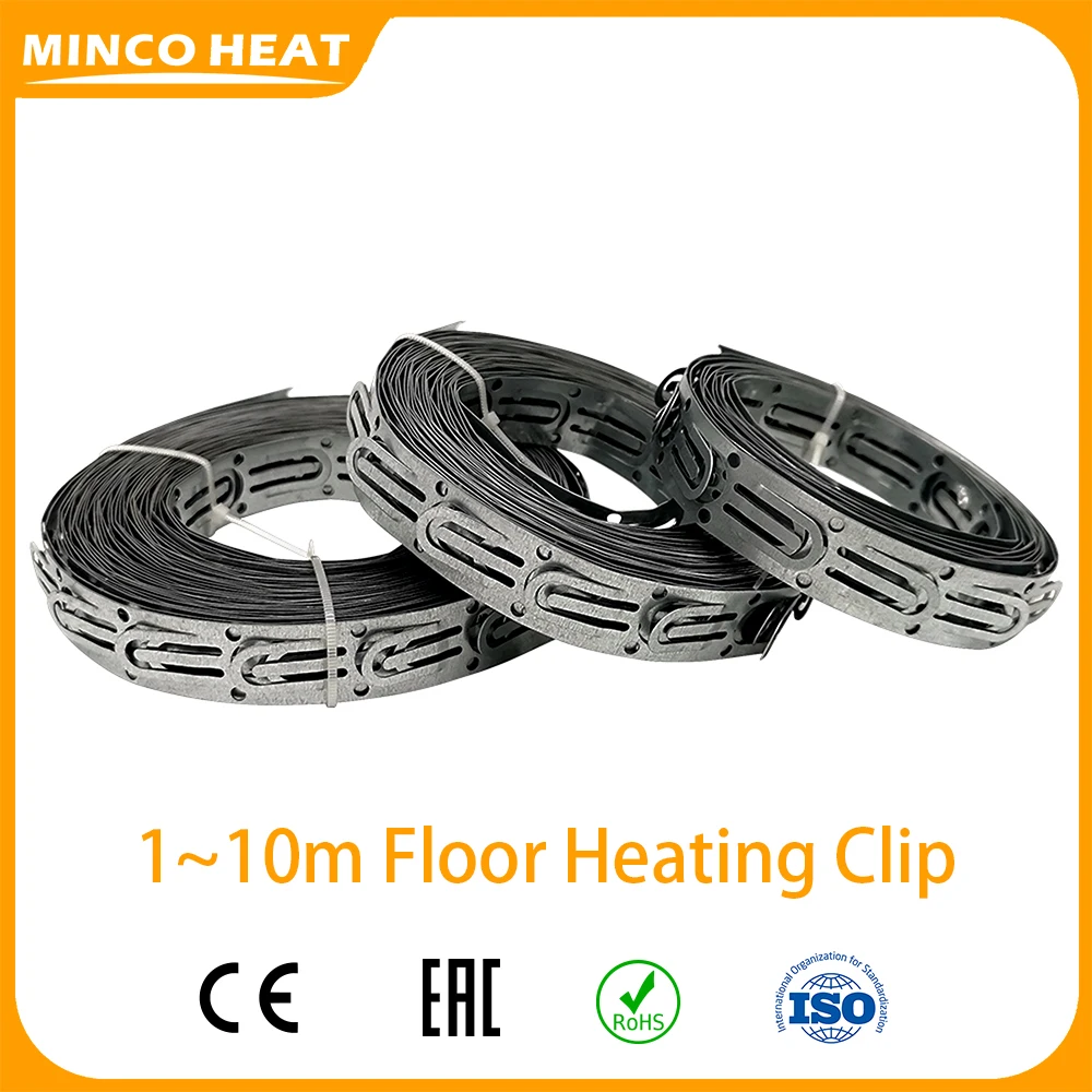 Minco Heat 1~10 Meters Galvanized Steel Floor Heating Clip for Fixing Heating Cables on Floor, Roof, Gutter and So Onclamp
