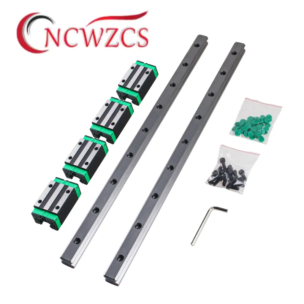 HGR20 HGR15 2PCS Square Guide Linear Rail + 4PCS HGH15CA / HGH20CA /HGW20CC Carriage