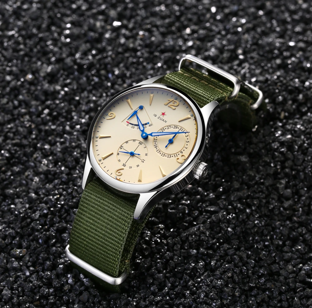 New 1963 40mm Mens Pilot Automatic Mechanical Watch Seagull ST17 Sapphire Crystal Waterproof Retro Style