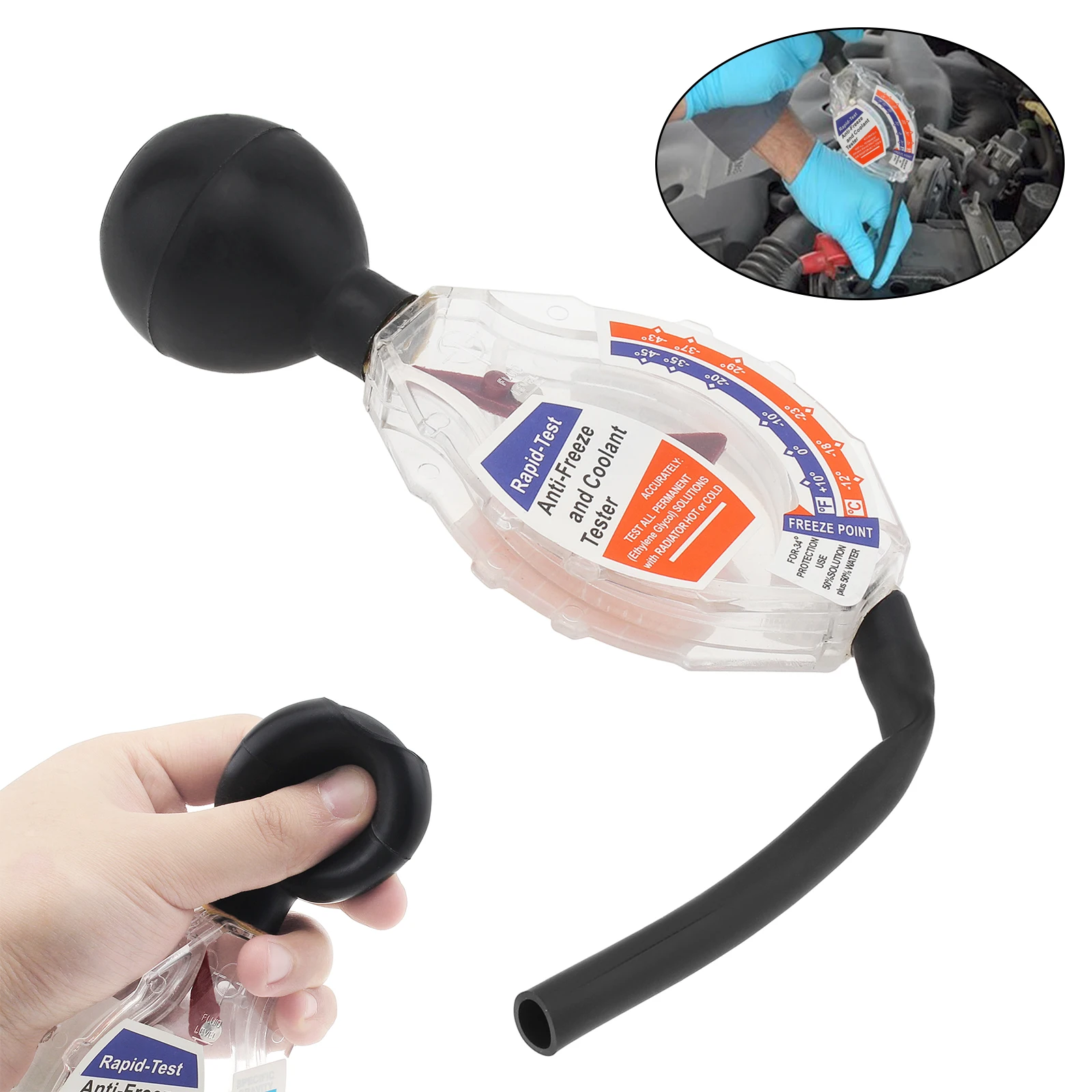 Anti Freeze Densitometer Coolant Tester °C °F Displays Antifreeze Accurate Dial Density Meter Car Radiator Coolant Tester Tool