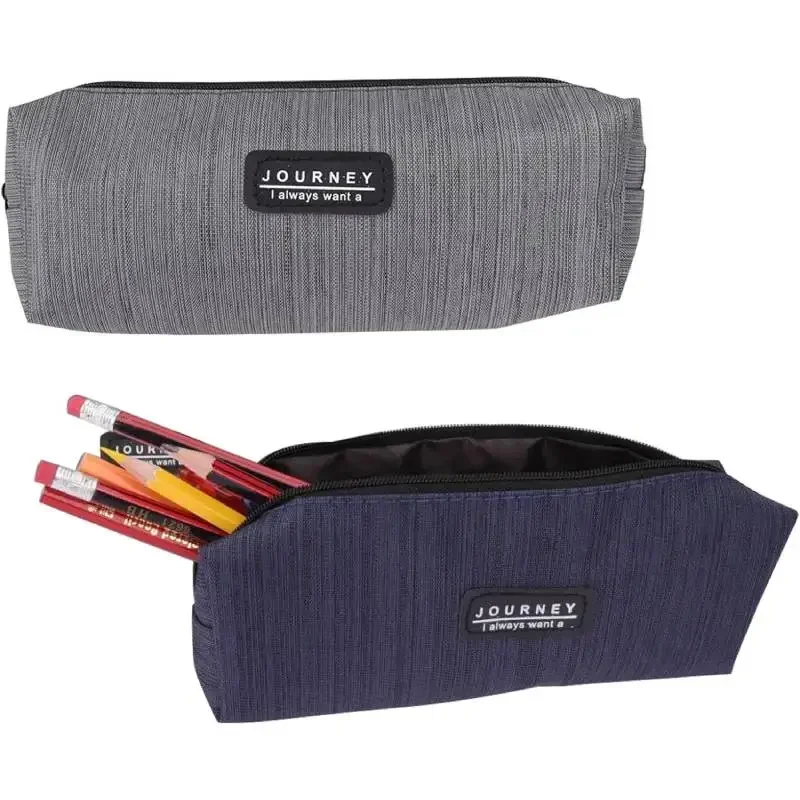 Small Pencil Bag Zipper Makeup Brush Holder Canvas Pencil Case Pouch Box Organizer Gift for School Student Teen Adults Travel