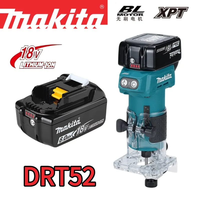 Makita DRT52 Cordless Woodworking Trimmer 18V Lithium-ion Battery Carving Machine with 6.35mm Barrel Makita 18v Battery