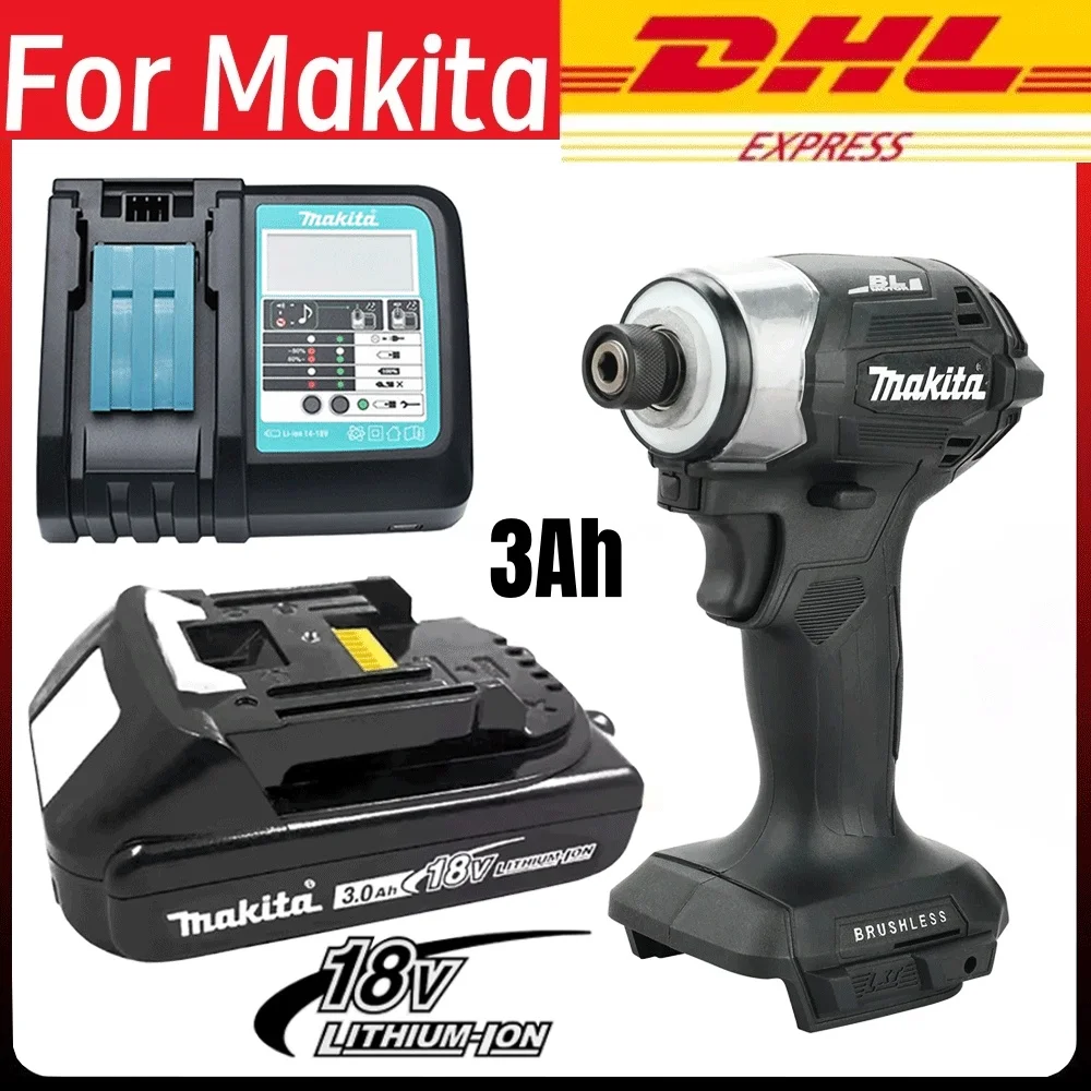 For Makita BL1815 Battery 18V 3.0Ah Battery BL1815 BL1830 BL1840 BL1850 BL1860 Replacement Battery with BL1830+Charger DC18RC
