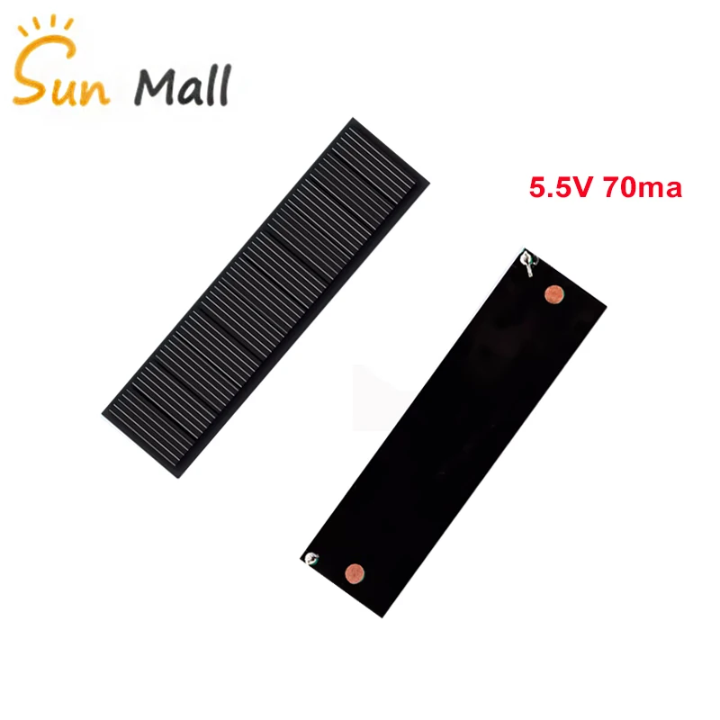 5.5V 70ma Mono Solar Panel Plates Cells Station Energy Powerbank System Photovoltaic Camping