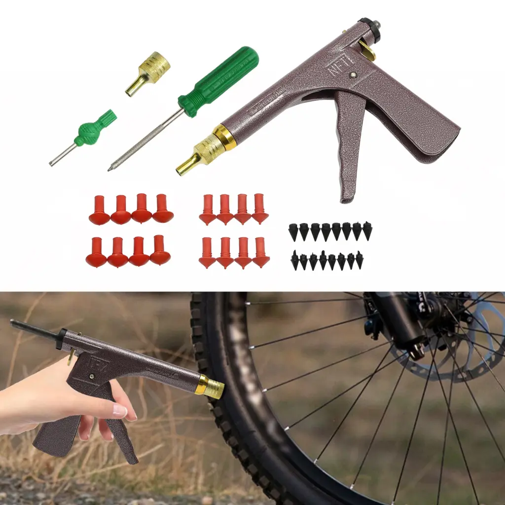 Car Wheel Vacuum Tyre Repair Tool Kit Portable for Many Tubeless Cars Motorcycles Electric Vehicles Scooters Lawnmowers