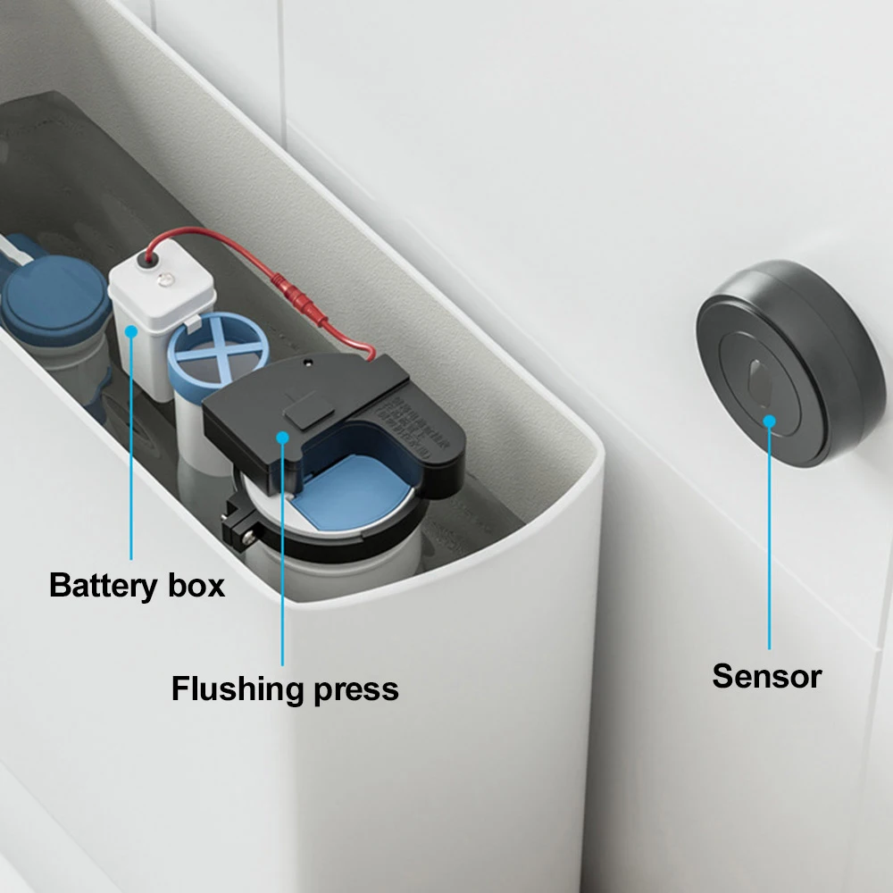 Automatic Toilet Sensor Smart Flusher Human Body Off-seat Water Flushing Valve for Household Defecation Bathroom Accessorie Tool