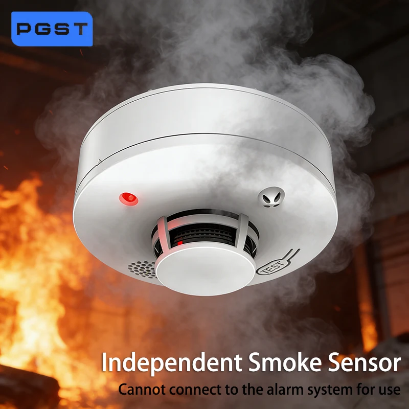 PGST Independent Home Smoke Alarm Sensor Detector Security Protection House Fire Alarm Smoke Detector Sensor Tester