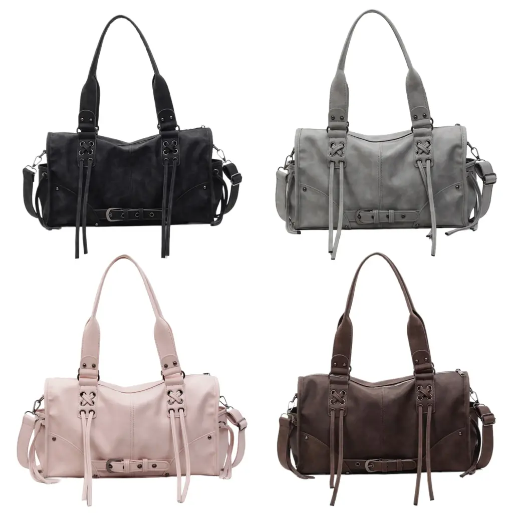 PU Leather Simple Pillow Shoulder Bag Solid Color Belt Buckle Underarm Bag Cool Girl Sling Bag Work Date Shopping Handbag