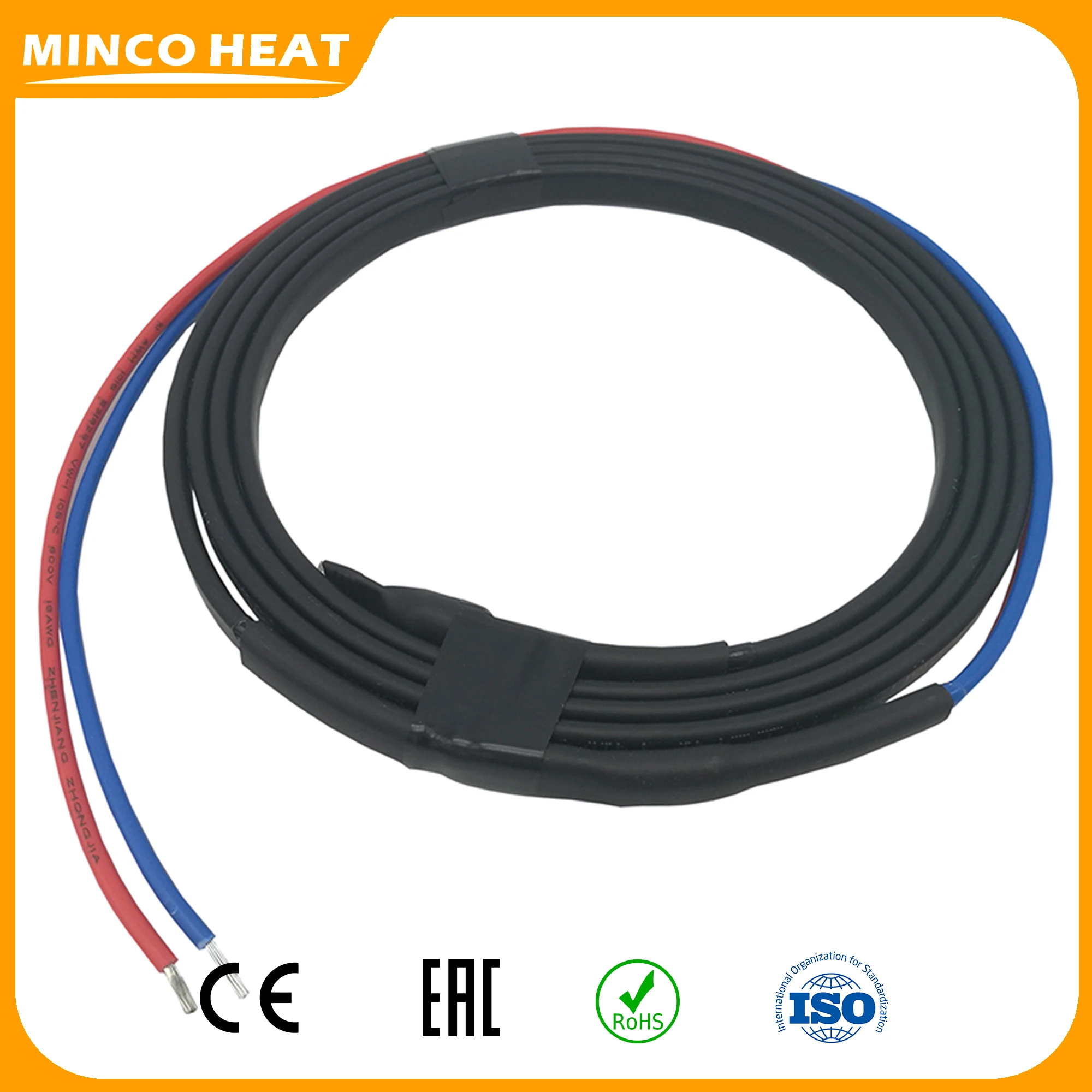 Minco Heat DC12V 1~5 Meters Low Voltage Pipe Anti-Freeze Protection Self-regulating Heating Cable with 40cm Cold Wire Connected