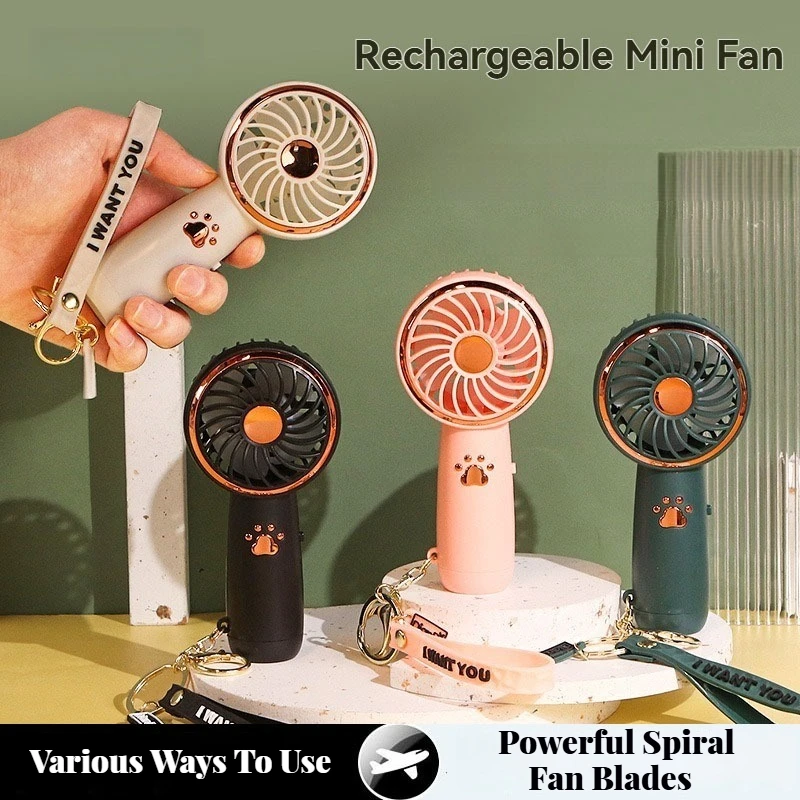 Summer Cute Cartoon Fan - Mini Portable USB Charging Handheld for Students, Outdoor Adventures & Cooling Comfort