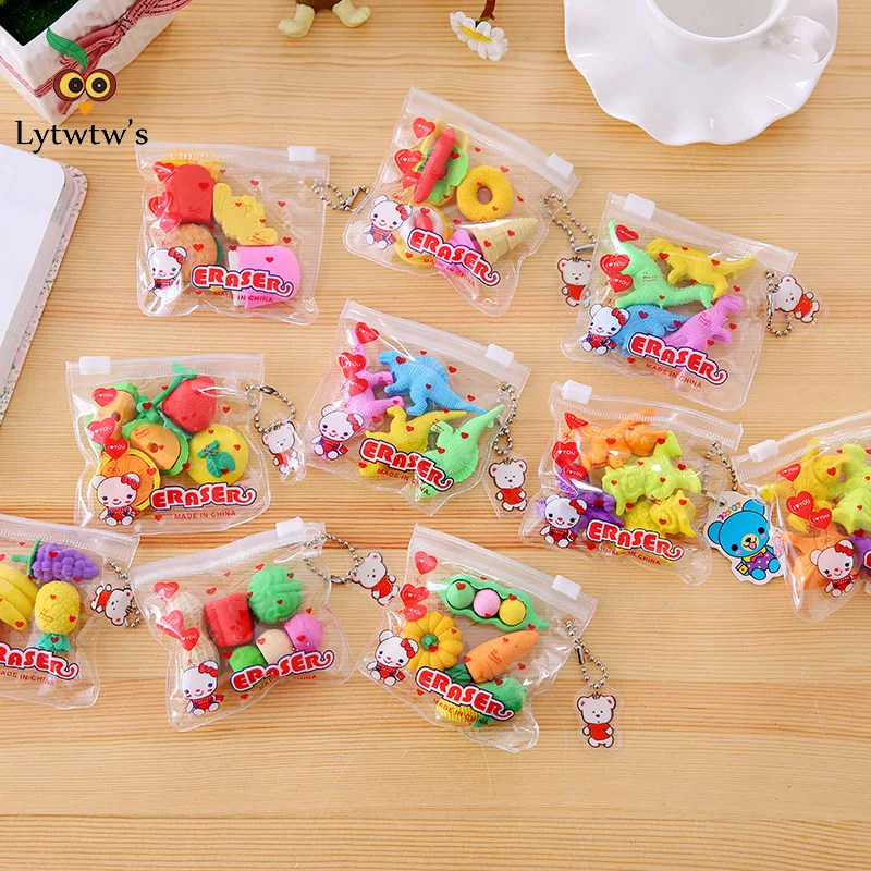 Lovely Cute Material Rubber Stationery Creative Novelty Fruit Cake Pencil Eraser