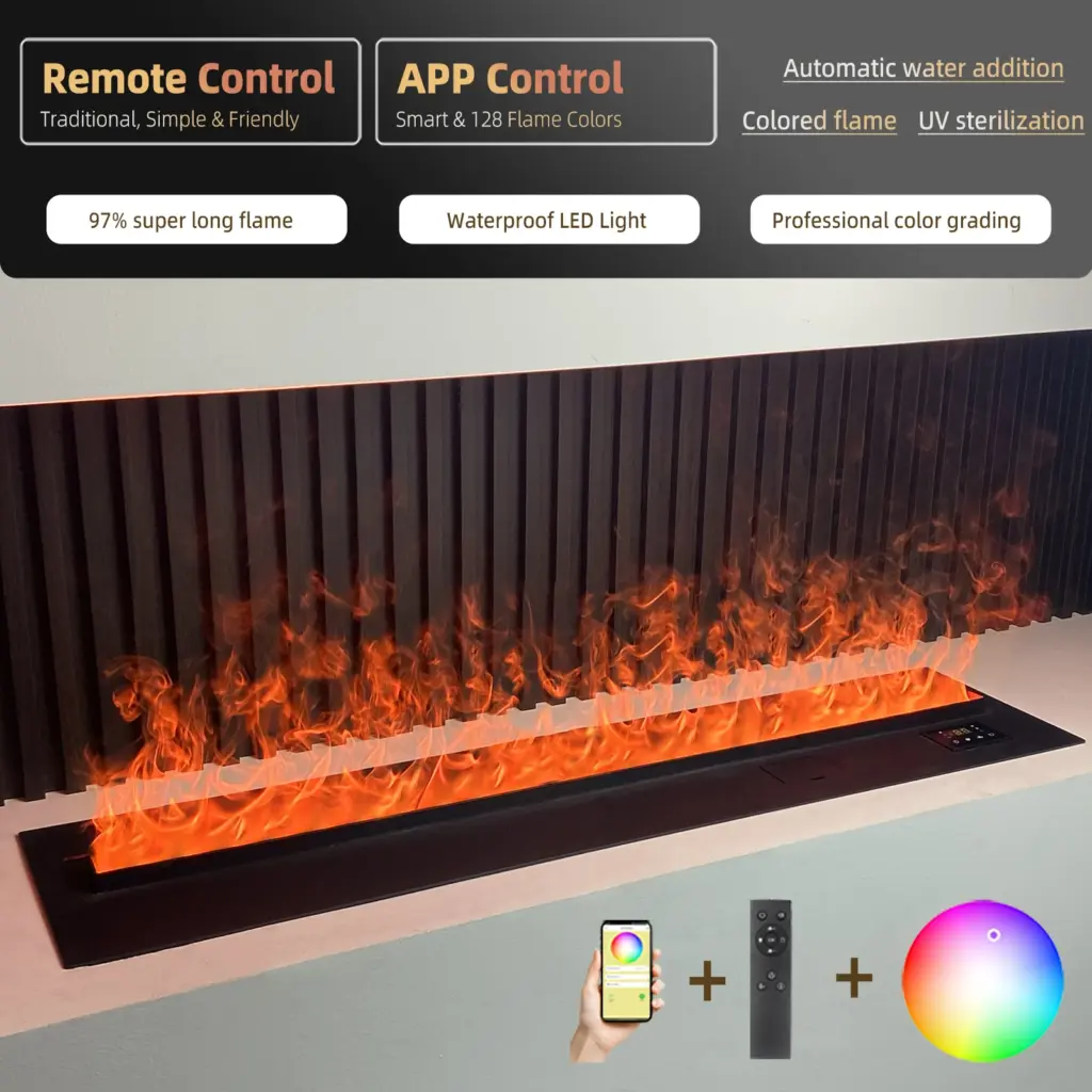 Local Stock USA EU 3D Water Vapor Fireplace with UV Electric Fireplace TV Stand Inserts Living Room Decorative, Fast Delivery