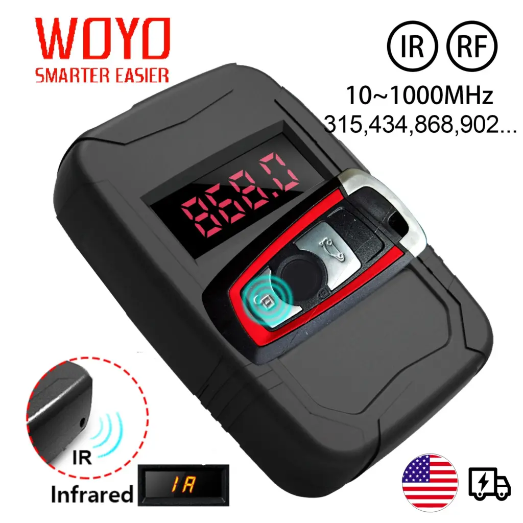 WOYO Frequency Tester Car Key 10-1000MHZ, PL001 Door TV RF IR Remote Control Tester Detector Inspection Tool, 315,433,868,902MHZ