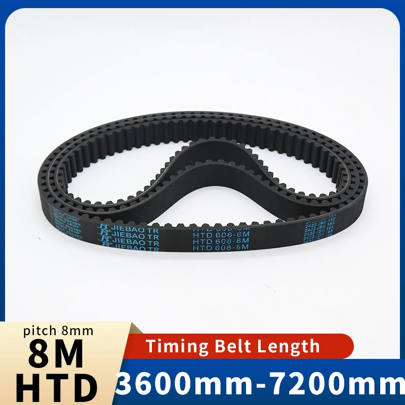 HTD8M Tming Belt Length 3600mm 3640 3664 3720 3808 3824 4000mm 4200 4224 4400 5120 7200mm 8M Rubber Belt 8mm HTD 8M Belt Pulley