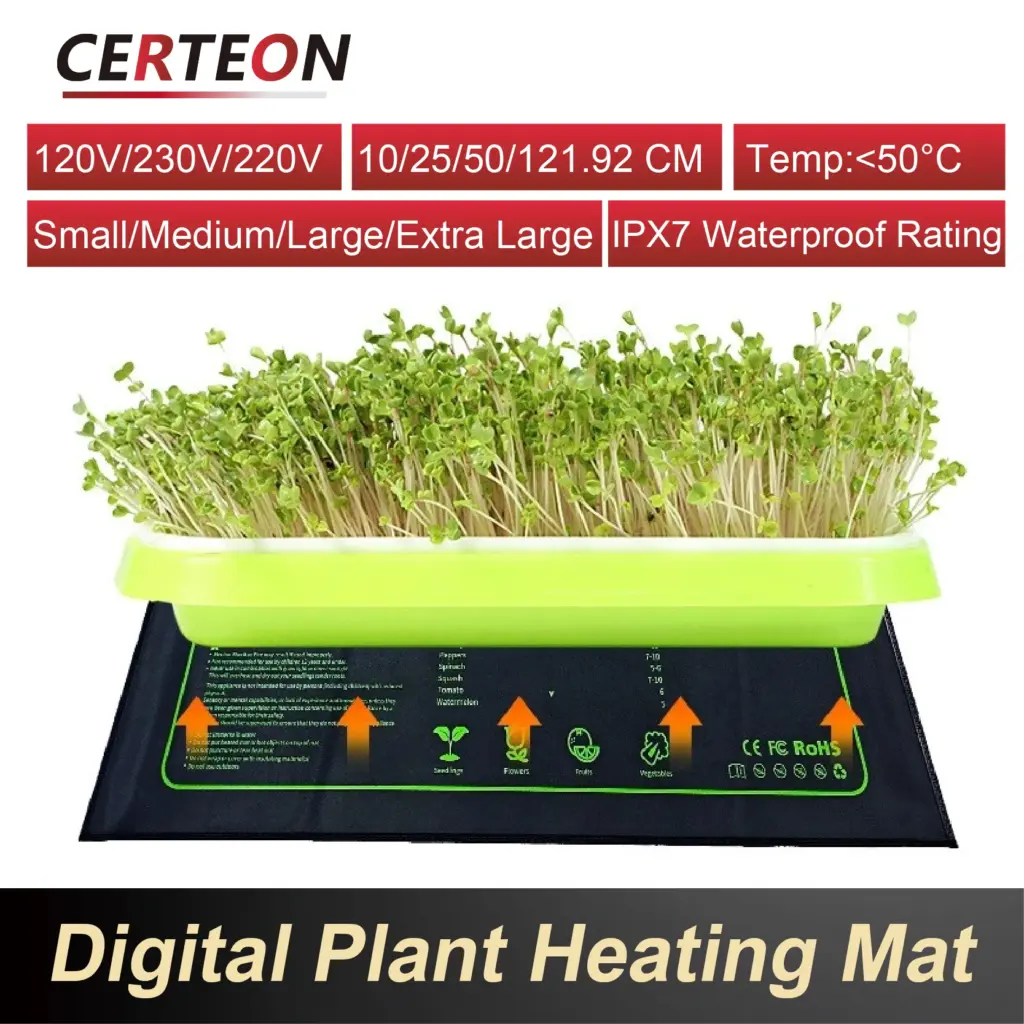 Waterproof Seed Starter Heating Mat w/ Adjustable Thermostat Plant Heat Pad for Indoor Germination US/JP/UK/EU/AU/CN