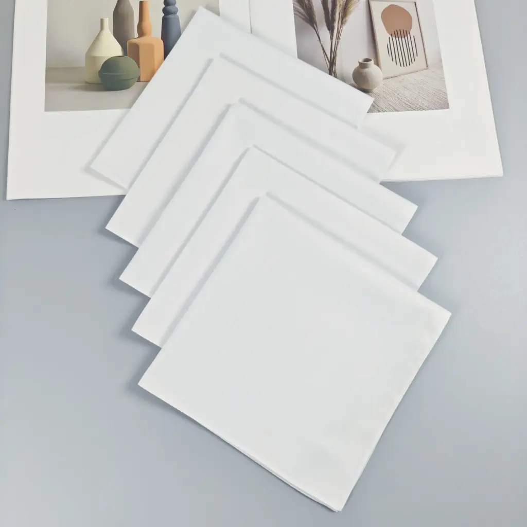 5PCS pure white DIY gentleman handkerchief suit pocket plain hair band 35cm/13.7in