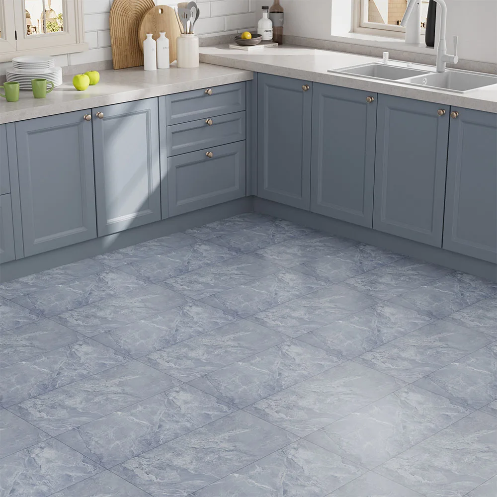 60x30cm Imitation Marble Wall Sticker Self-adhesive PVC Floor Sticker Bathroom Floor Waterproof Wall Sticker Wallpaper 28Pcs