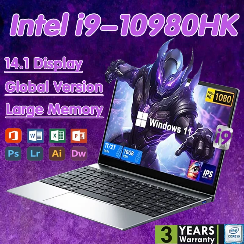2026 NEW Arrival Windows 11 Pro i9 Laptop Core i9 10980HK Gaming Laptops 16GB DDR4 1TB SSD FHD Gamer Computer Notebook PC