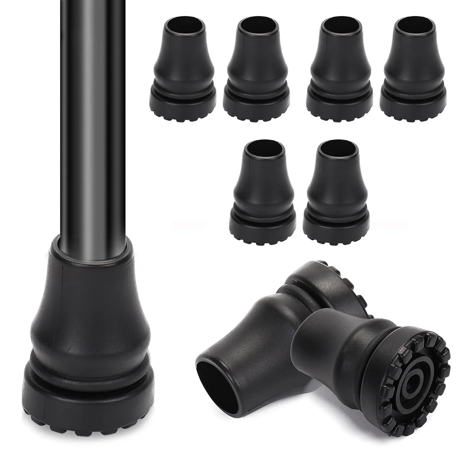 16/19/20/22mm Cylindrical Particle Anti Slip Panel Walking Stick Crutch Cane Bottom Pads Cover Climbing Hiking Trekking Pole Tip