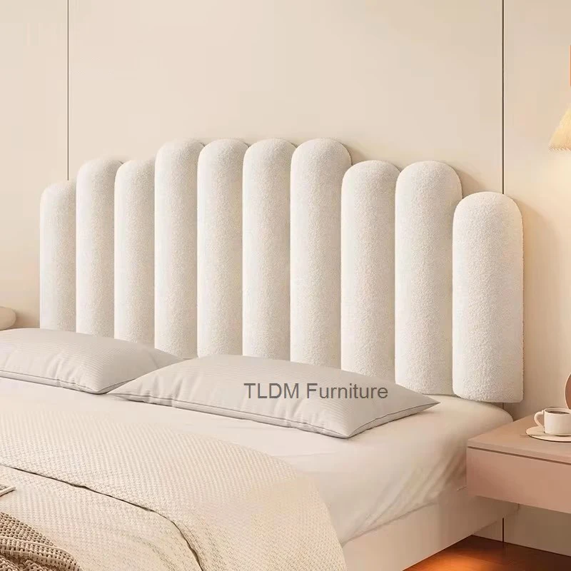 Modern Double Bed Headboards Anti-collision Light Luxury Lambswool Soft Cushion Tatami Pillow Bed Head Waist Protection Backrest