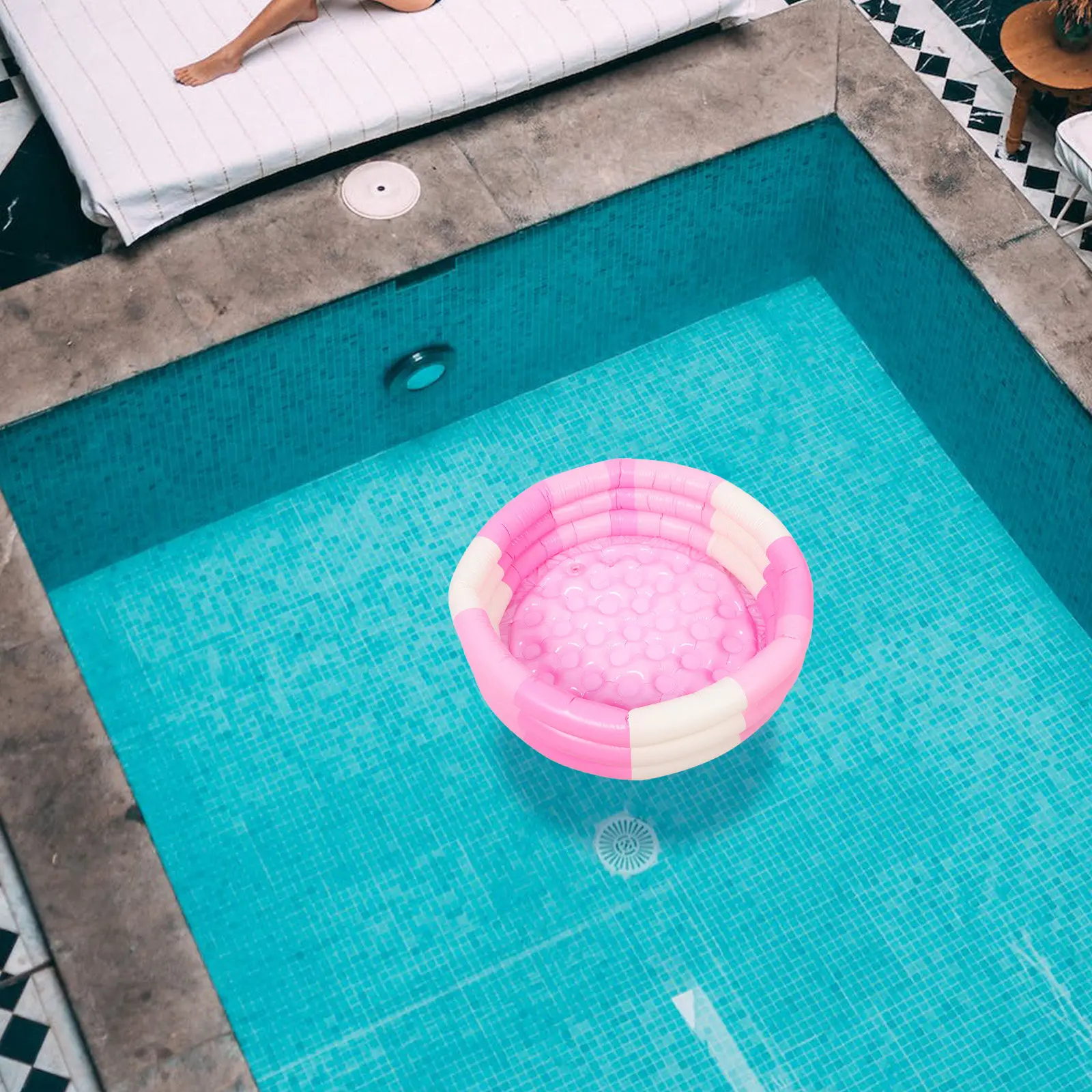 Round Inflatable Swimming Pool for Children 1 Unit Heavy Duty PVC Kids Water Pool Fun Summer Outdoor Party