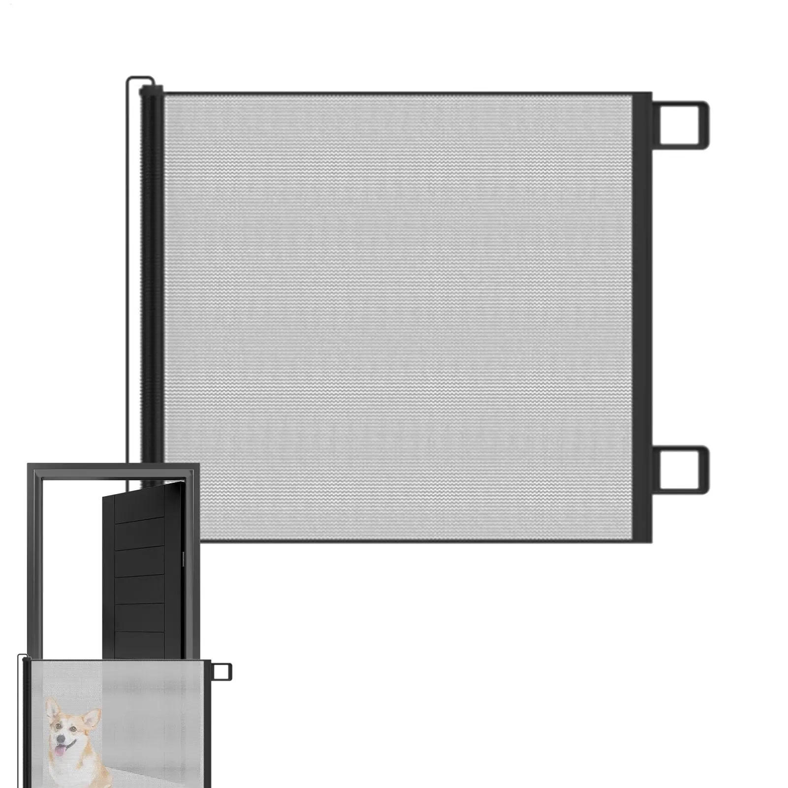 Retractable Dog Gate Retractable Stair Gates No-Drill Childproof Net Fence Cat Baffle for Indoor Staircase Patio Fireplace Deck