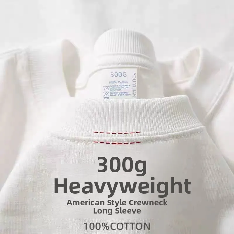 Heavyweight Long Sve Cotton T-irt Loose Fit round Ne ex Base Layer irt Casual Comfortable Breathable Sweatirt