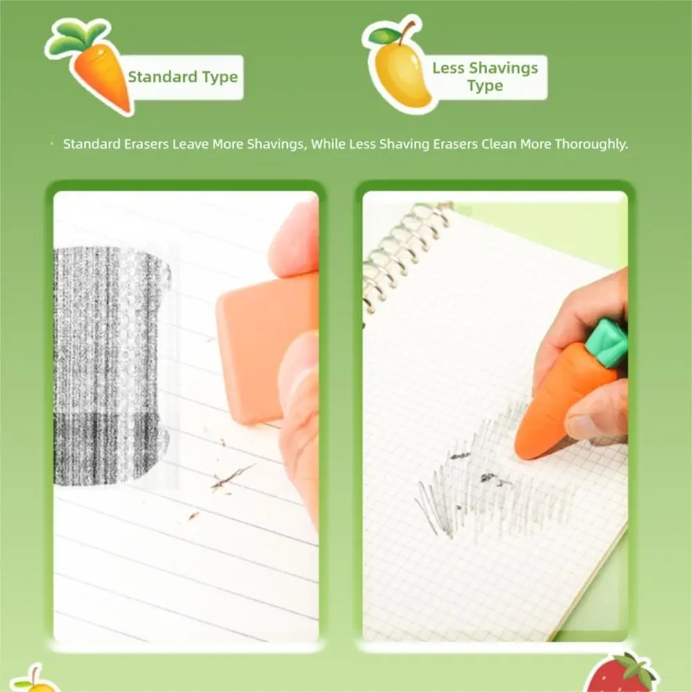 Durable Extra Large Eraser Fruit Shape Without Leaving Marks Pencil Eraser Pencil Rubber Gift
