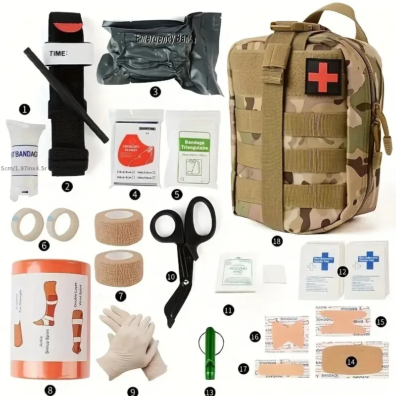 156 pcs 30 in 1 Home Outdoor Travel First Aid Kit, Camping, Boating, Hiking, Multifunctional Portable Mountaineering Kit
