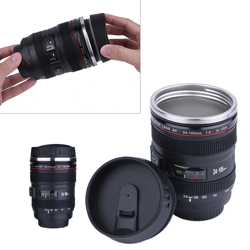 Insulated Flask 6Types Camera Lens Shaped Insulation Cup Stainless Steel Insulated Travelling Flask Travelling Flask
