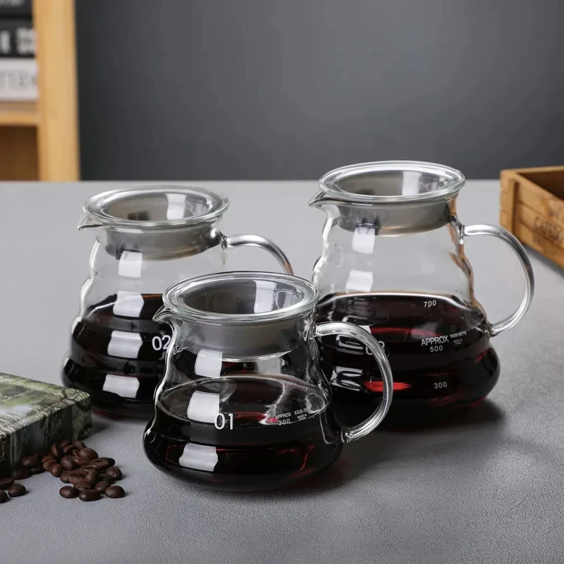 Glass Coffee Pot and Funnel Hand-Made Coffee Pot Filter Set Cloud Shaped Coffee Maker Server with Extraction Cup for Home Use
