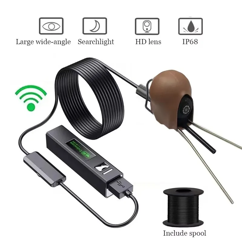 New Explore the Depths of the Water with 1200P WiFi Fishing Camera IP68 and Durable Fishing Line for Android and iOS Devices