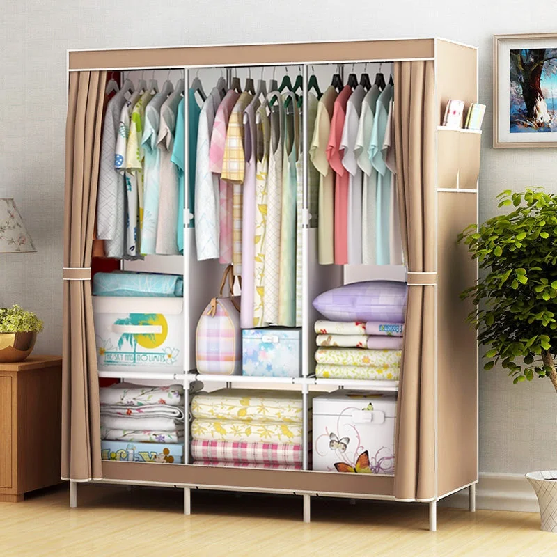 Cloth Cabinet Storage Dustproof Combination Closet Wall Open Closets Home Furniture Economic Wardrobes Cabinet Armoire Simple