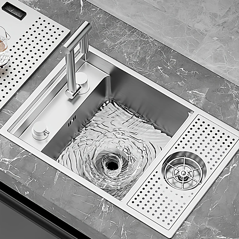 ASRAS SUS 304 Stainless Steel Brushed Small Size Kitchen Island Sink Cup Washer Hidden Bar Counter Cover Concealed Kitchen Sinks